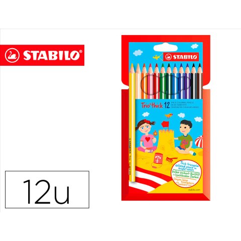 Lapices de colores stabilo trio caja de 12 colores
