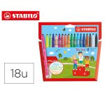 Rotulador escolar stabilo trio a-z bolsa de 18 unidades colores surtidos