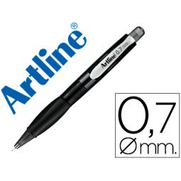 Portaminas artline retractil sujecion de caucho translucido 0,7 mm cuerpo negro