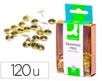 Chincheta q-connect dorada caja de 120 unidades