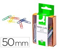 Clips colores q-connect 50 mm caja de 30 unidades colores surtidos