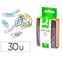 Clips colores rayados q-connect 50 mm caja de 30 unidades colores surtidos