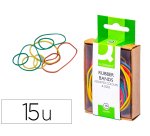Gomillas elasticas colores q-connect caja de 15 gr