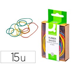 Gomillas elasticas colores q-connect caja de 15 gr