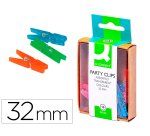 Pinza fantasia q-connect 32 mm caja de 10 unidades colores surtidos