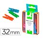 Pinza fantasia q-connect 32 mm caja de 10 unidades colores surtidos