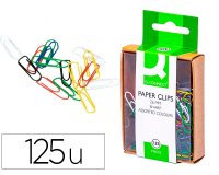 Clips colores q-connect 26 mm caja de 125 unidades colores surtidos