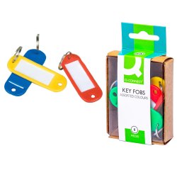 Llavero portaetiquetas q-connect caja de 6 unidades colores surtidos