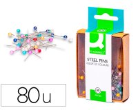 Aguja señalizadora q-connect caja de 80 unidades colores surtidos