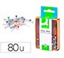 Aguja señalizadora q-connect caja de 80 unidades colores surtidos