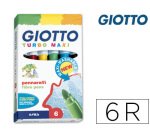 Rotulador giotto turbo maxi caja de 6 colores lavables con punta bloqueada