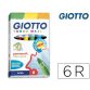 Rotulador giotto turbo maxi caja de 6 colores lavables con punta bloqueada