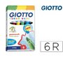 Rotulador giotto turbo maxi caja de 6 colores lavables con punta bloqueada