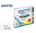 Rotulador giotto turbo maxi caja de 12 colores lavables con punta bloqueada