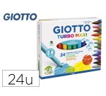 Rotulador giotto turbo maxi caja de 24 colores lavables con punta bloqueada