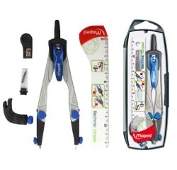 Compas maped 538700 -con adaptador universal estuche de minas y afilaminas