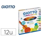 Rotulador giotto turbo color caja de 12 colores lavables con punta bloqueada