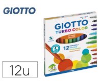 Rotulador giotto turbo color caja de 12 colores lavables con punta bloqueada