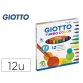 Rotulador giotto turbo color caja de 12 colores lavables con punta bloqueada