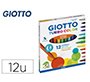 Rotulador giotto turbo color caja de 12 colores lavables con punta bloqueada
