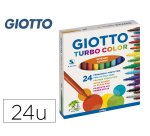 Rotulador giotto turbo color caja de 24 colores lavables con punta bloqueada