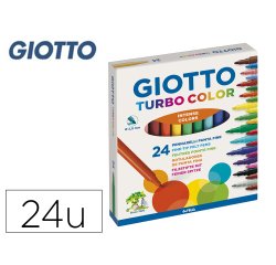 Rotulador giotto turbo color caja de 24 colores lavables con punta bloqueada
