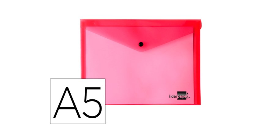 Carpeta liderpapel dossier broche 34350 polipropileno din a5 roja transparente