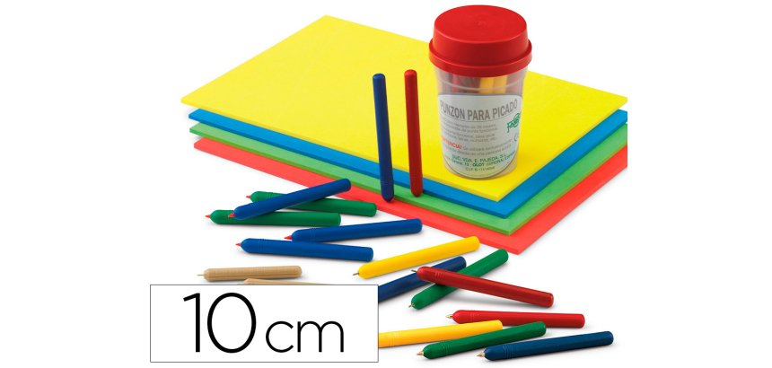 Punzon faibo plastico con punta de acero latonado 10 cm colores surtidos