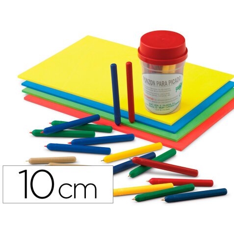 Punzon faibo plastico con punta de acero latonado 10 cm colores surtidos