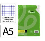 Recambio liderpapel a5 100 h 100gr cuadro 5mm con margen 6 taladros