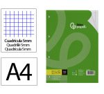 Recambio liderpapel A4 100 hojas 100g/m2 cuadro 5mm con margen 4 taladros