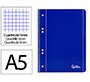 Cuaderno espiral liderpapel a5 micro serie azul tapa blanda 80h 75gr cuadro5mm 6 talad ros azul
