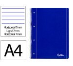 Cuaderno espiral liderpapel a4 micro serie azul tapa blanda 80h 75gr horizontal con ma rgen 4 taladros azul