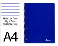 Cuaderno espiral liderpapel a4 micro serie azul tapa blanda 80h 75gr horizontal con ma rgen 4 taladros azul