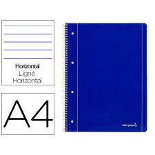 Cuaderno espiral liderpapel a4 micro serie azul tapa blanda 80h 75 gr horizontal con margen 4 taladros azul