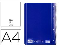 Cuaderno espiral liderpapel a4 micro serie azul tapa blanda 80h 75 gr liso con margen 4 taladros azul