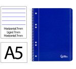 Cuaderno espiral liderpapel a5 micro serie azul tapa blandblanda 80h 75gr horizontal 6 taladros azul