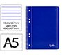 Cuaderno espiral liderpapel a5 micro serie azul tapa blandblanda 80h 75gr horizontal 6 taladros azul