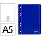 Cuaderno espiral liderpapel a5 micro serie azul tapa blanda 80h 75gr liso 6 taladros azul