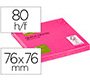 Bloc de notas adhesivas quita y pon q-connect 76x76 mm rosa neon 80 hojas