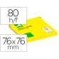 Bloc de notas adhesivas quita y pon q-connect 76x76 mm amarillo neon 80 hojas