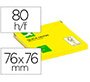 Bloc de notas adhesivas quita y pon q-connect 76x76 mm amarillo neon 80 hojas