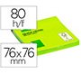 Bloc de notas adhesivas quita y pon q-connect 76x76 mm verde neon 80 hojas