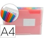Carpeta liderpapel clasificador fuelle 42159 polipropileno a4 tte 2 huecos tarjetas spectrafile 13 dpto