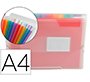 Carpeta liderpapel clasificador fuelle 42159 polipropileno a4 tte 2 huecos tarjetas spectrafile 13 dpto