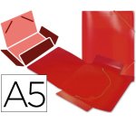 Carpeta liderpapel gomas tres solapas polipropileno din a5 color rojo