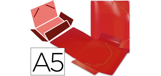 Carpeta liderpapel gomas tres solapas polipropileno din a5 color rojo