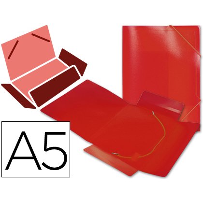 Carpeta liderpapel gomas tres solapas polipropileno din a5 color rojo