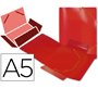 Carpeta liderpapel gomas tres solapas polipropileno din a5 color rojo