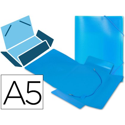 Carpeta liderpapel gomas tres solapas polipropileno din a5 color azul